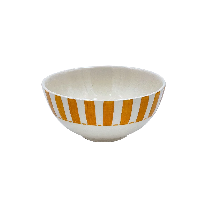 non-slip serving trays -Small Yellow Stripes Bowl