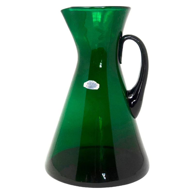 high-quality dinnerware for banquets -Blenko Emerald Handblown Beaker Pitcher