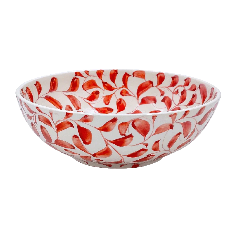 luxury dinner plates for special occasions -Large Red Scroll Bowl