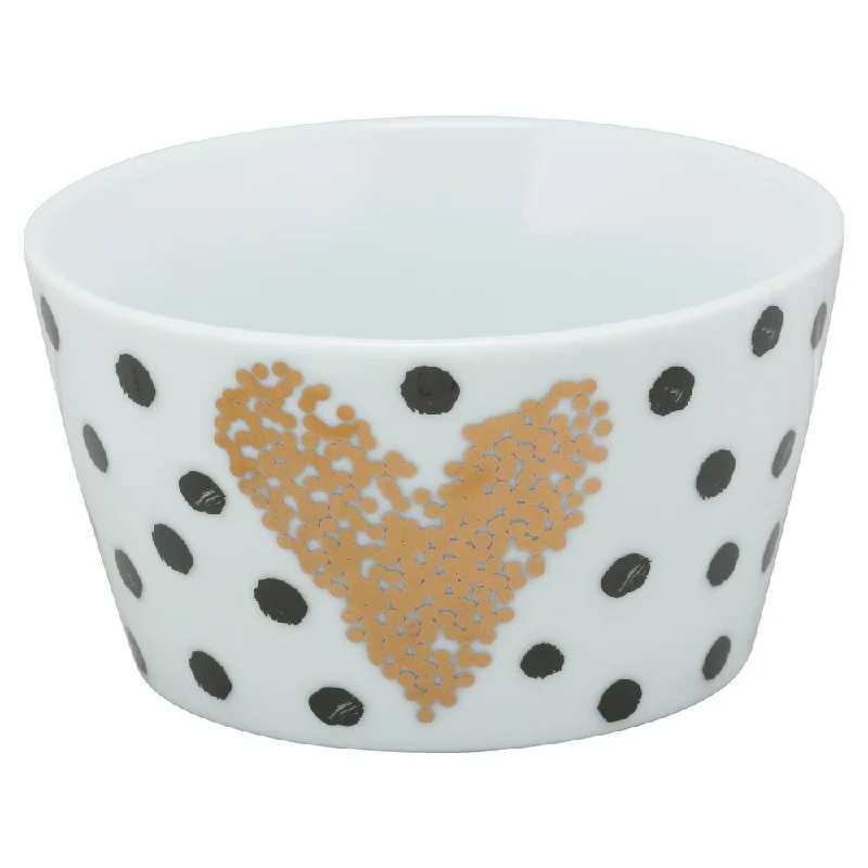 festive dinnerware sets for holidays -10 Strawberry Street Porcelain Heart of Gold Polkadot The Goodies Bowl (Set of 4)