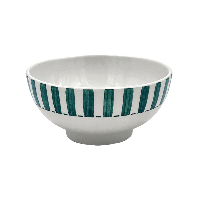 transparent plastic cups -Medium Green Stripes Bowl