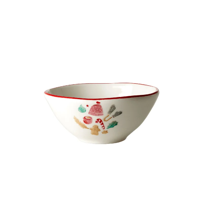 kids serving plates with designs -Rice DK Ceramic Bowl with Christmas Print