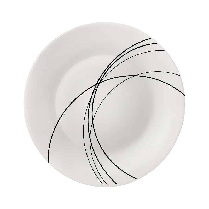 high-end cutlery for restaurants -White Moon Botanica 7.75" Opal Glass Dessert Plate, Linee (Set of 24)