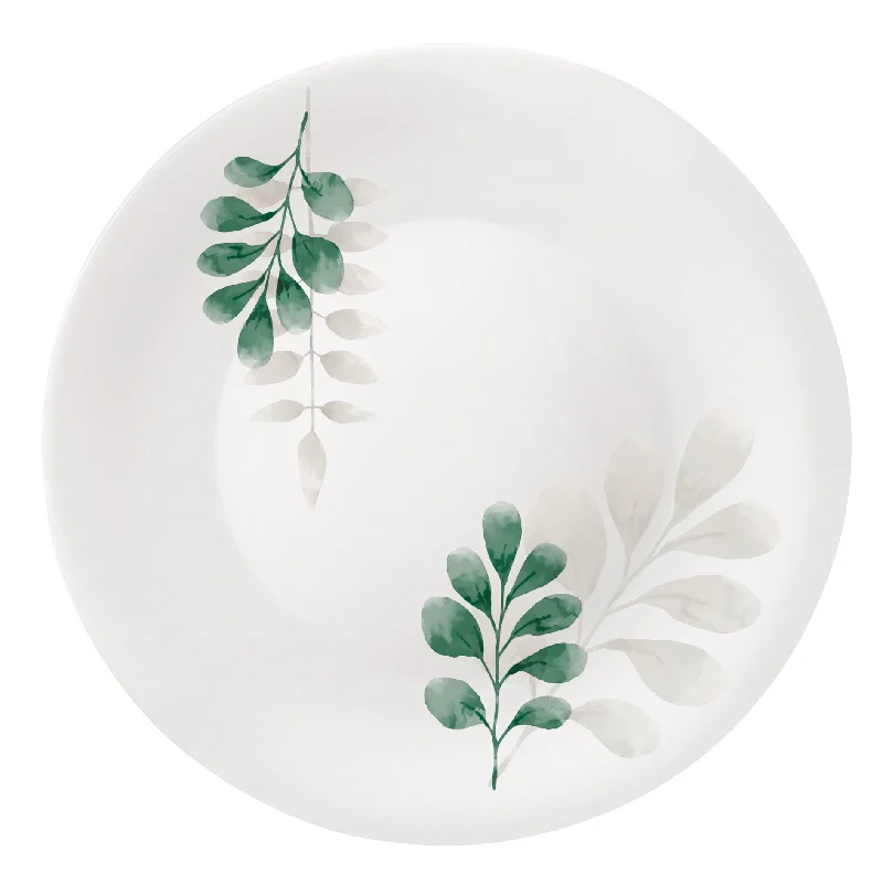 heavy-duty paper plates -White Moon Botanica 10.75" Opal Glass Dinner Plate, Green (Set of 24)