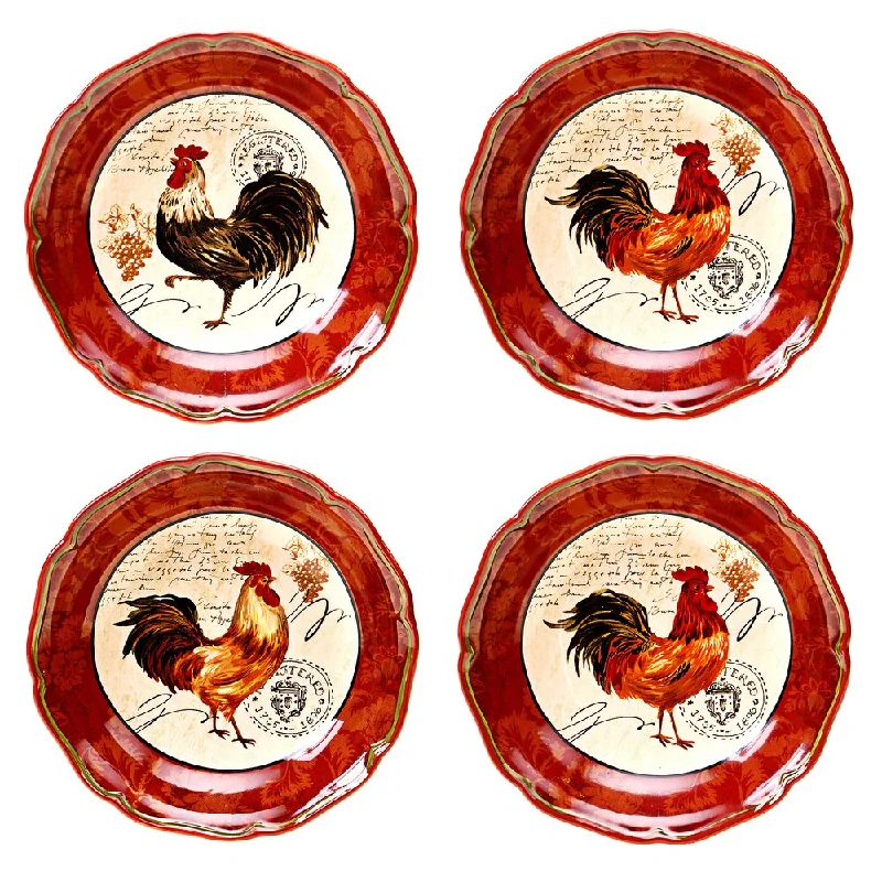 sustainable dinnerware sets -Certified International Tuscan Rooster 8.75-inch Soup/ Cereal Bowls (Set of 4)