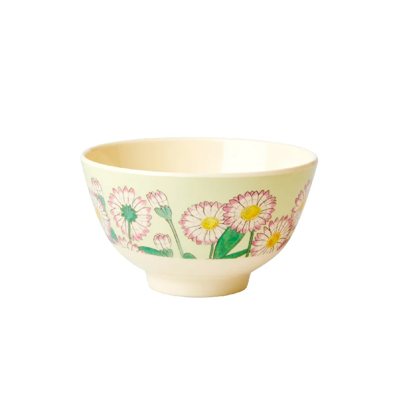 heavy-duty bamboo plates -Rice DK Melamine Bowl with Daisy Print - Small