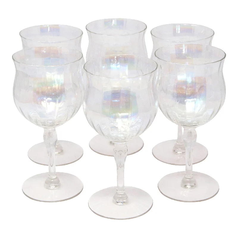 retro dinnerware sets -Iridescent Tulip Shaped Cocktail Stems