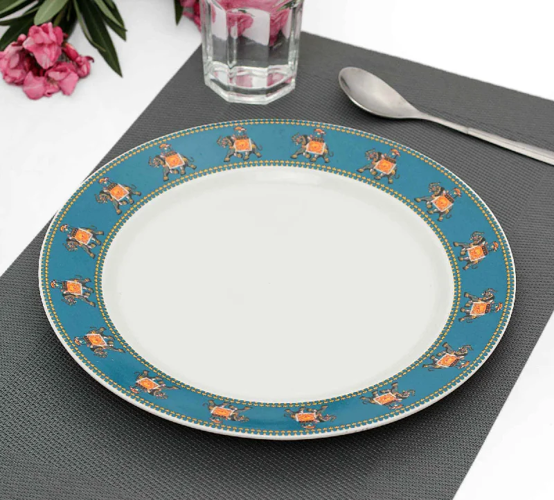 elegant porcelain dinner plates -India Circus Swirling Safari Dinner Plate 10.5" 1 Pieces