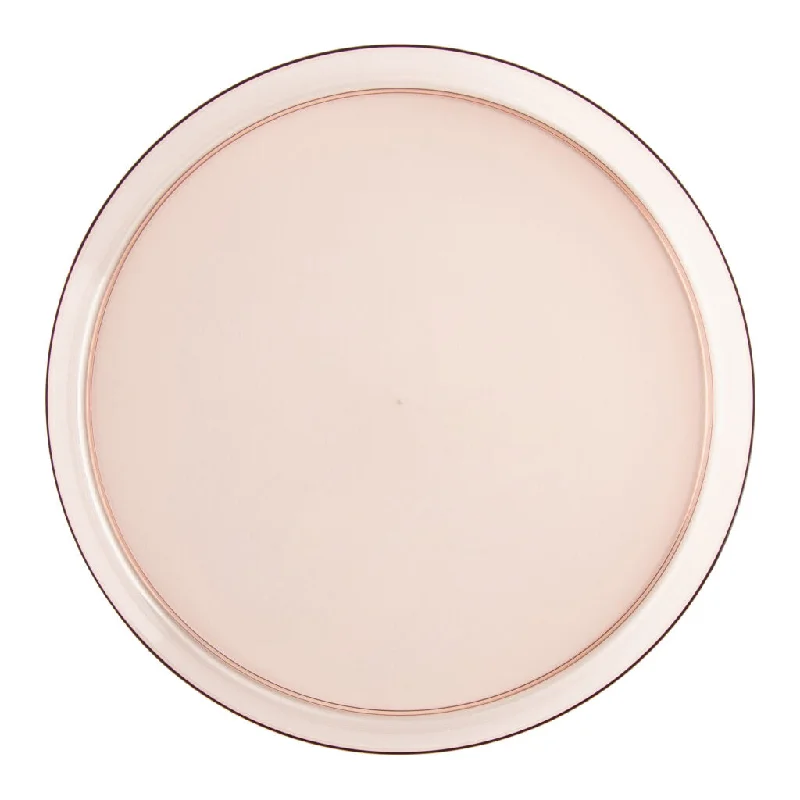 non-slip dinner plates -Transparent Rose Round Plastic Plates (10 Pack) - Sharp