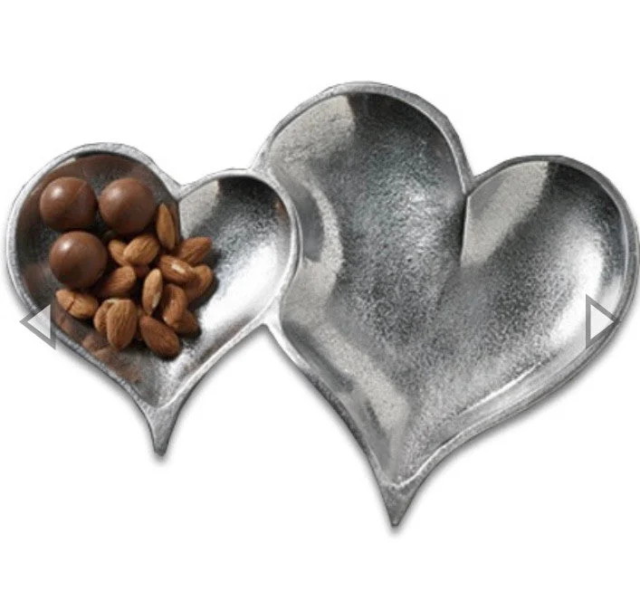 wedding dinnerware sets -Two Heart Textured Tray