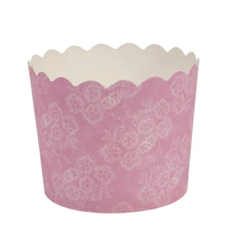 ceramic tea mugs for wedding -Simcha Collection Pink Floral Small Baking Cups 20CT