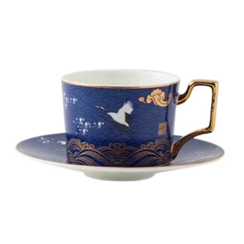 sports themed coffee mugs -Crane Cup & Saucer (Palace Blue)