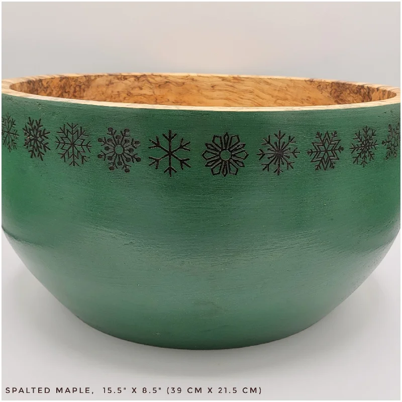 glass dinnerware for dining tables -Huge Spalted Maple Christmas Bowl