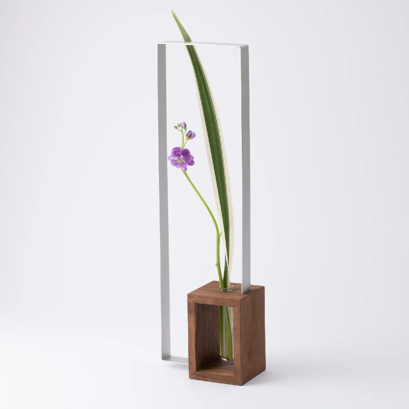 modern black flower vase -Rectangular Window Frame Aluminum Single Flower Vase