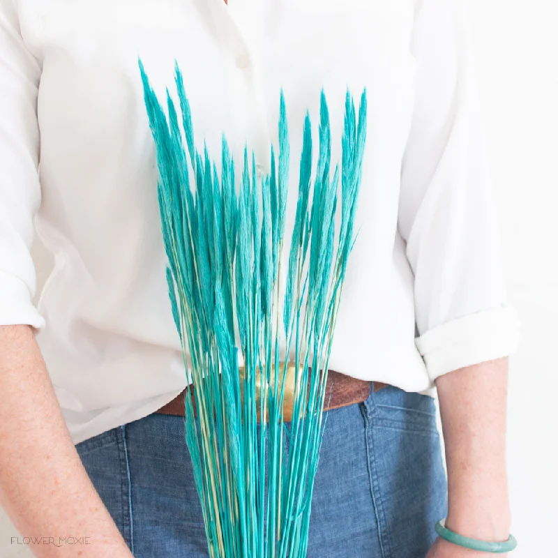 home decor glass flower vase -Dried Turquoise Andes Grass