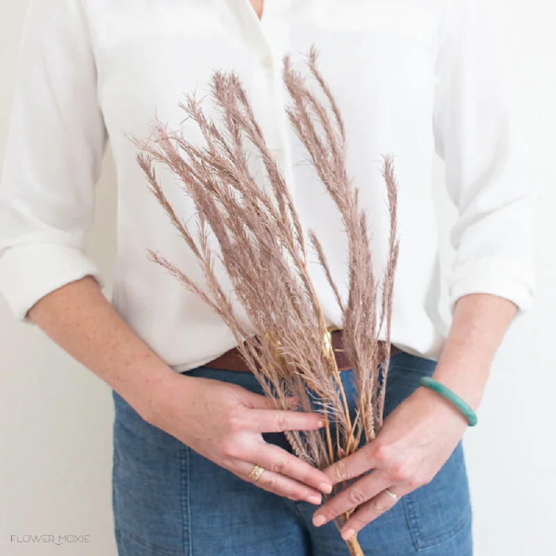 flower vase for decorative purposes -Dried Mauve Asparagus Fern