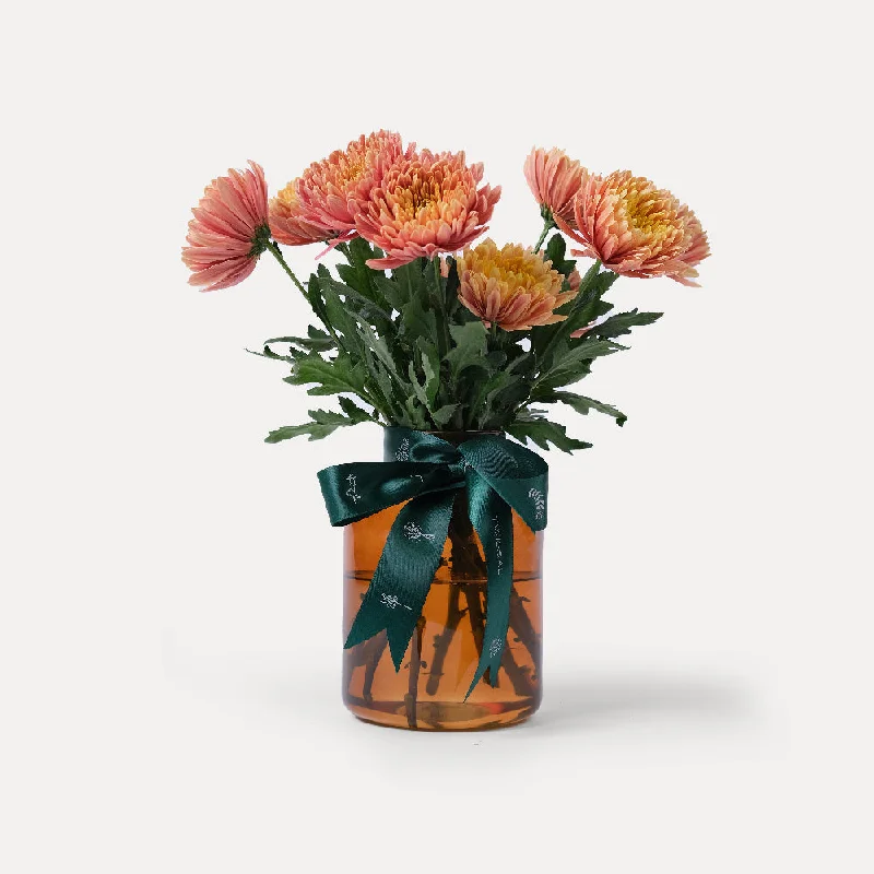 small elegant flower vase -CHRYSANTHEMUM PREMIUM FLOWER VASE