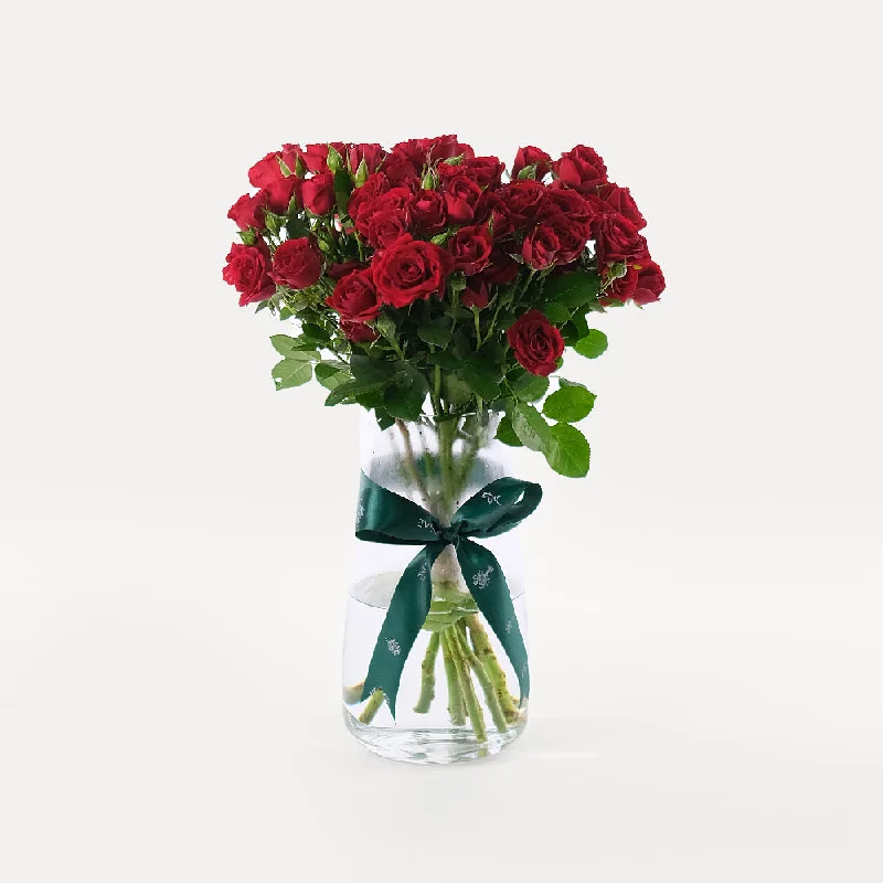 flower vase for tall flowers -Spray Rose Red Flower Vase