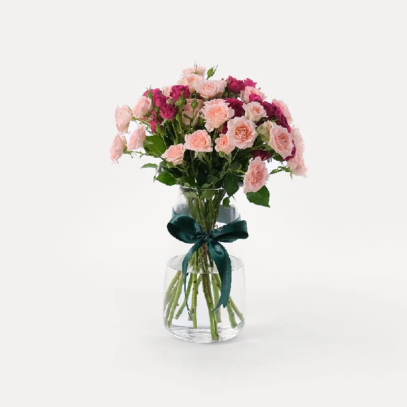 luxury flower vase with flowers -Spray Rose Flower Vase