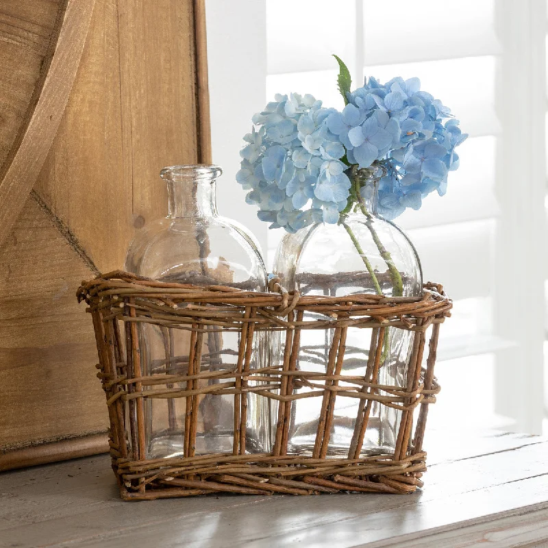 stylish flower vase for home decor -Double Willow Tonic Bottle Vase