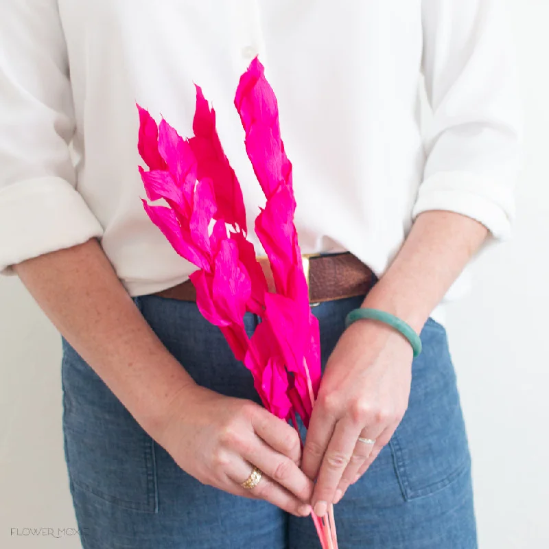 floral vase for living room -Dried Fuchsia Ruscus