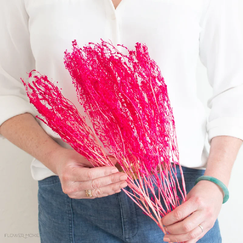 colorful glass flower vase -Dried Hot Fuchsia Lipidium Pennycress