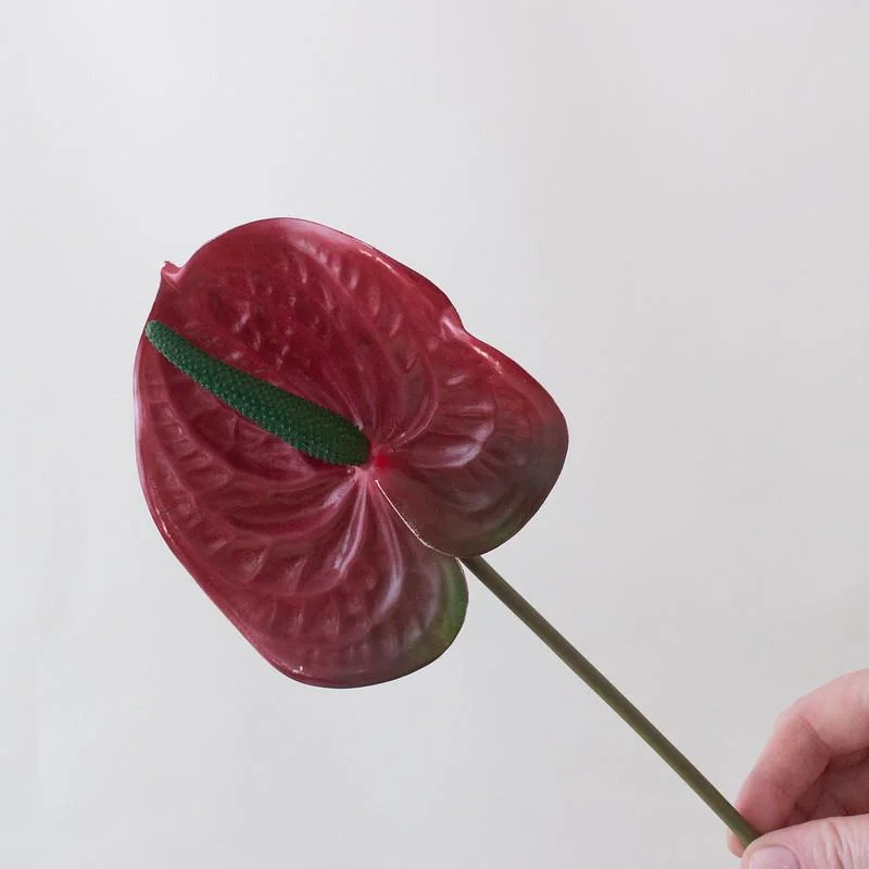 modern ceramic flower vase for decoration -Faux Red Anthurium Tropical Wedding Flower