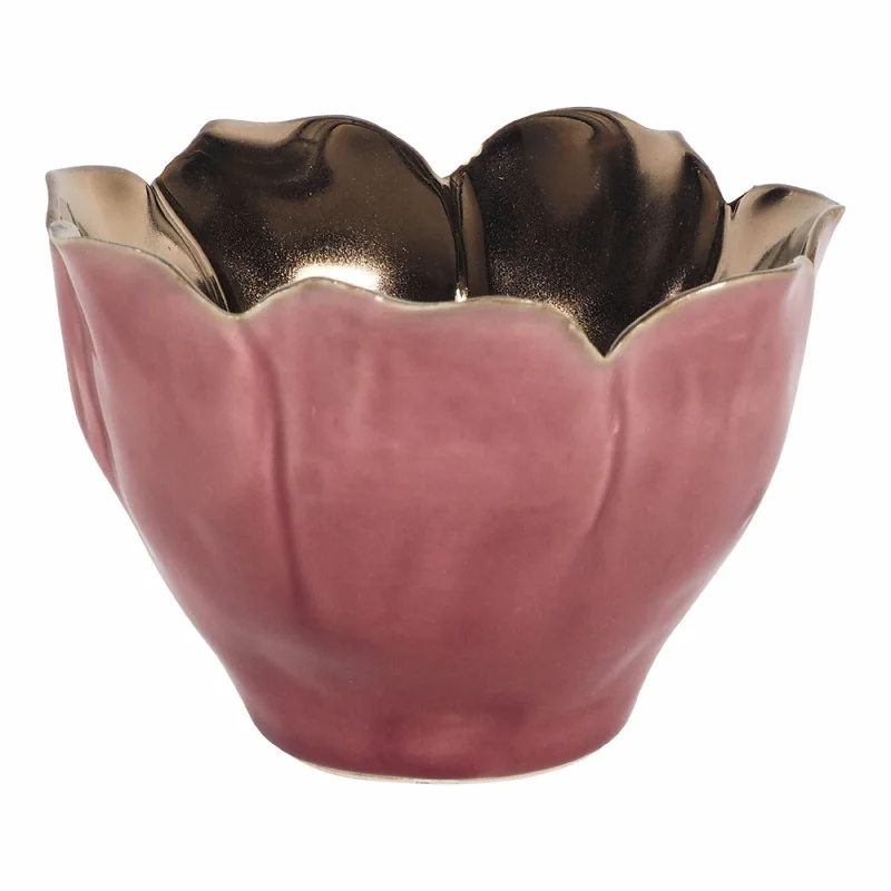 blue flower vase -Floriana Tulip Vase Copper and Pink 10x10x7cm