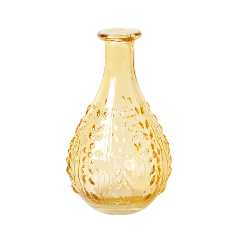 white flower vase for home decor -Glace Vase Amber 15cm