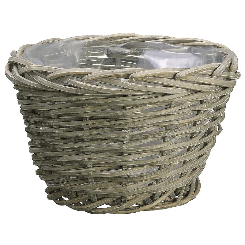 small contemporary flower vase for decor -Gray 7" Wicker Basket