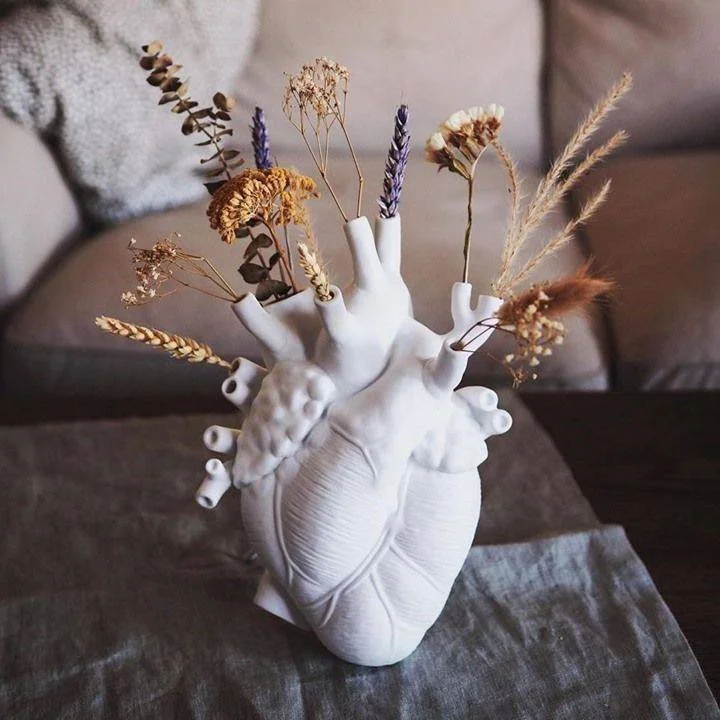 modern clear flower vase -Heart Flower Vase