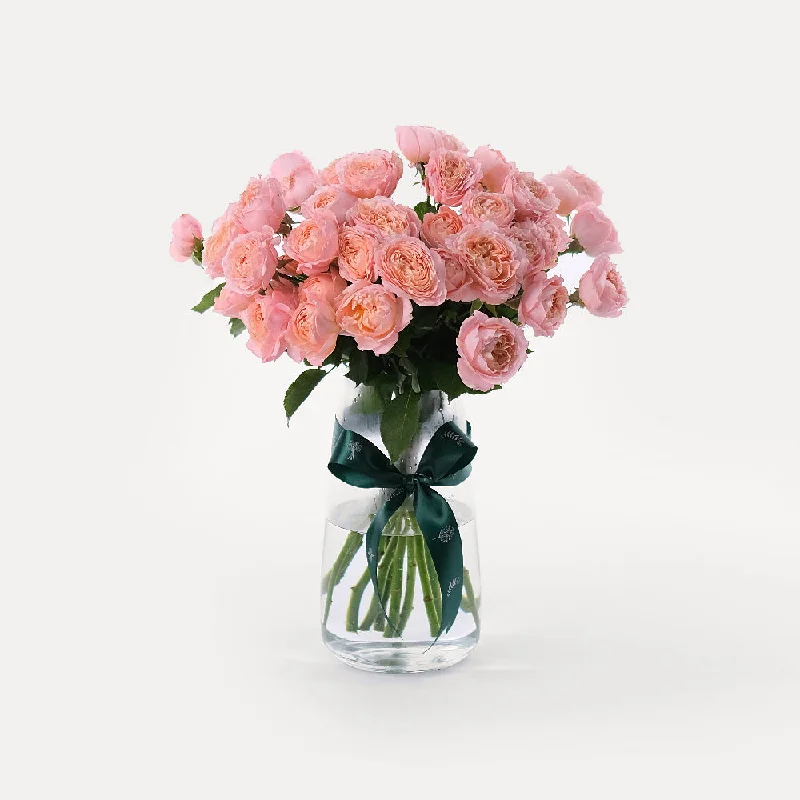 minimalist glass flower vase -Julieta Pink Flower Vase