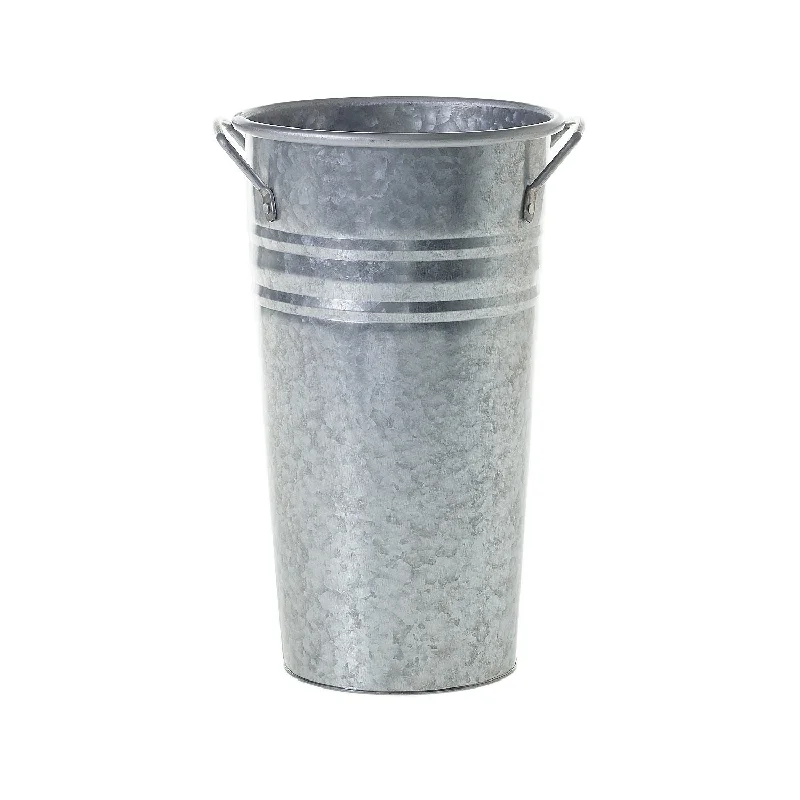 flower vase for kitchen -Extra Large Galvanized Metal Parisian Style Flower Cooler Bucket