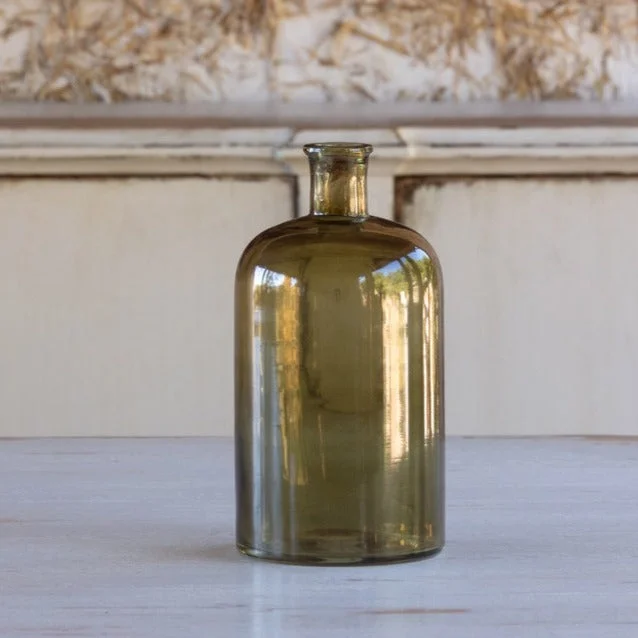 unique contemporary flower vase -Olive Green Tonic Bottle Vase