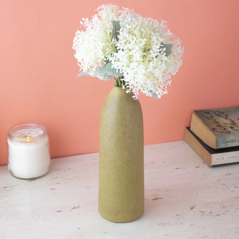 artificial flower vase for home -Rustic Vertical Ceramic Vase