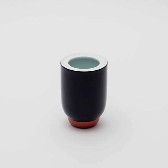 handmade metal flower vase -[VASE] PAULINE DELTOUR VASE S (WHITE-DARK BLUE-RED) | 2016/ | IMARI-ARITA WARES