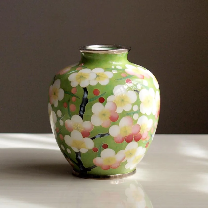 black flower vase -[VASE] WIRED VASE 3 BALL-SHAPED CHRYSANTHEMUM (YELLOW) | OWARI CLOISONNE