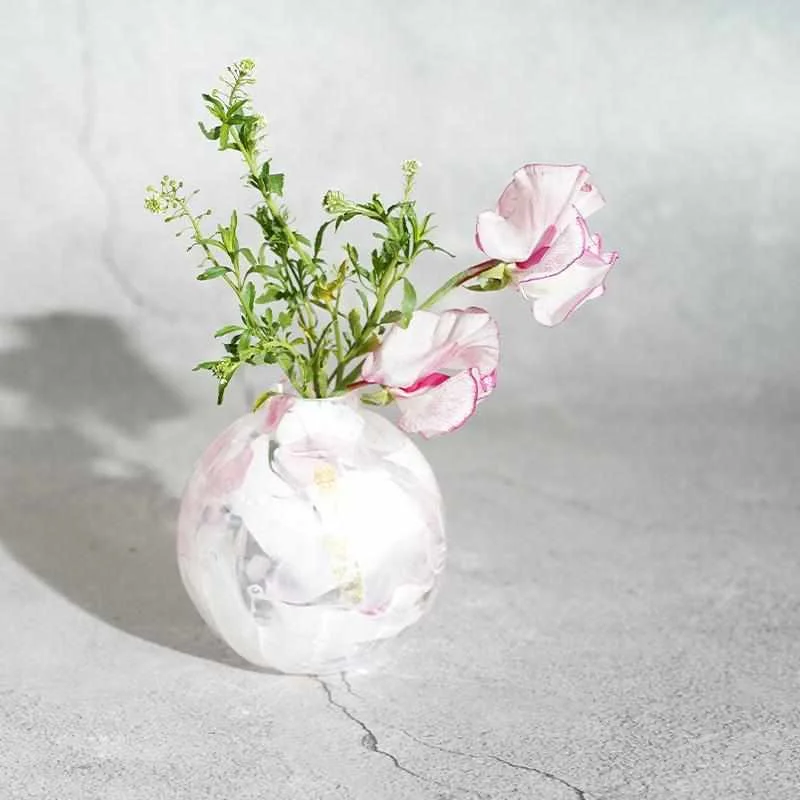 flower vase for flower arrangements -[VASE] COCOCHI PINK | GLASS STUDIO IZUMO | BLOWN GLASS (2 weeks production after order)