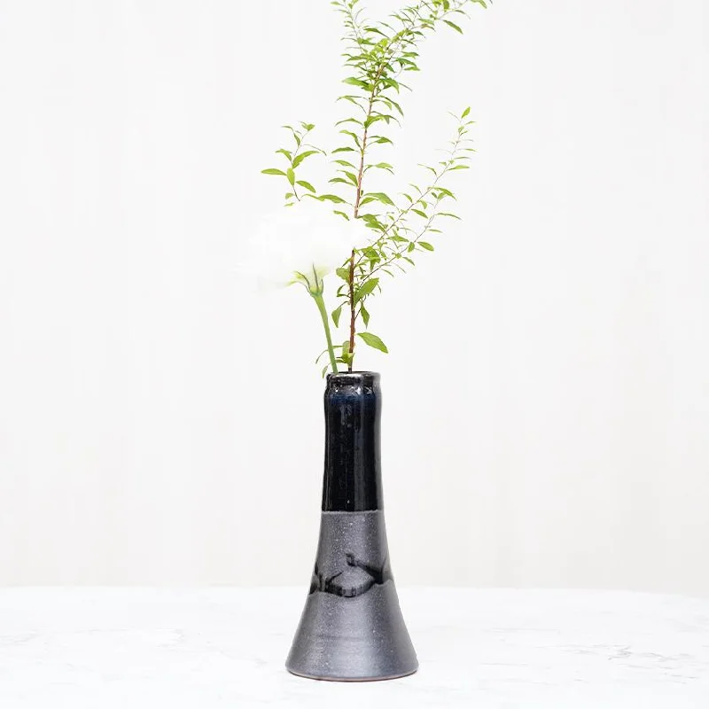 handmade decorative flower vase -[VASE] INDIGO B (ONE-OF-A-KIND) | MORI TOKI | OTANI WARE