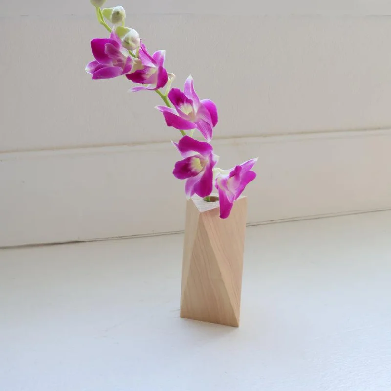 modern handcrafted flower vase -[VASE] FLOWER VASE (TRIANGLE C) | WOODWORKING | KINO-SACHI