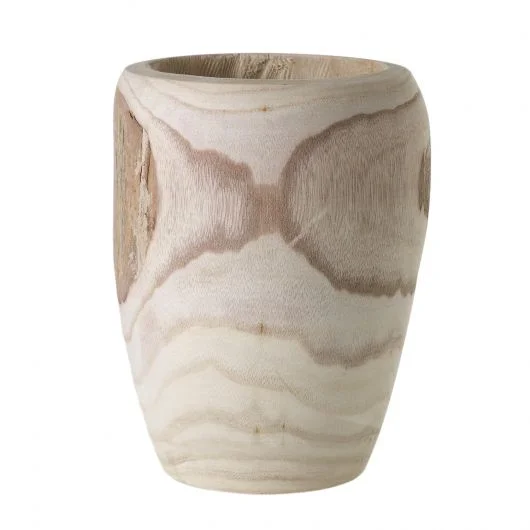 small decorative flower vase -Two-Tone Natural Wood Yucca Vase Decor