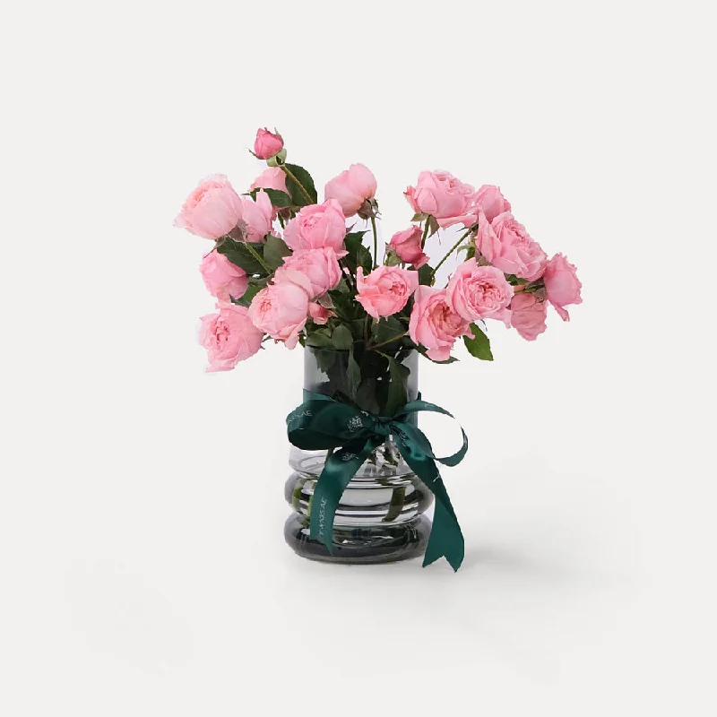 elegant wooden flower vase -Julieta Pink Vase Arrangement