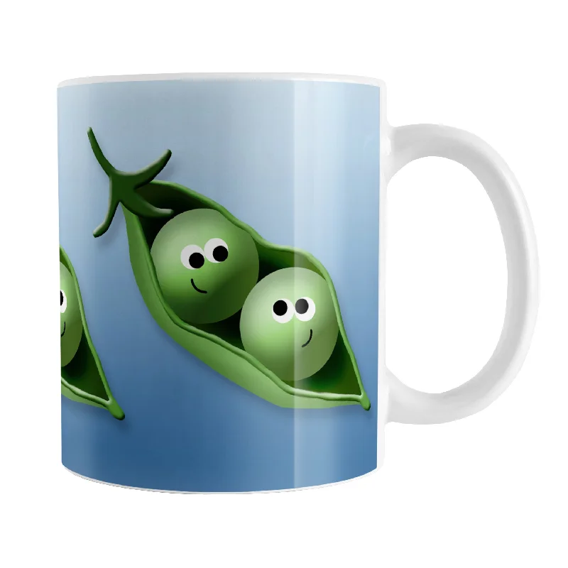 coffee mugs with funny sayings -2 Peas in a Pod Blue Mug