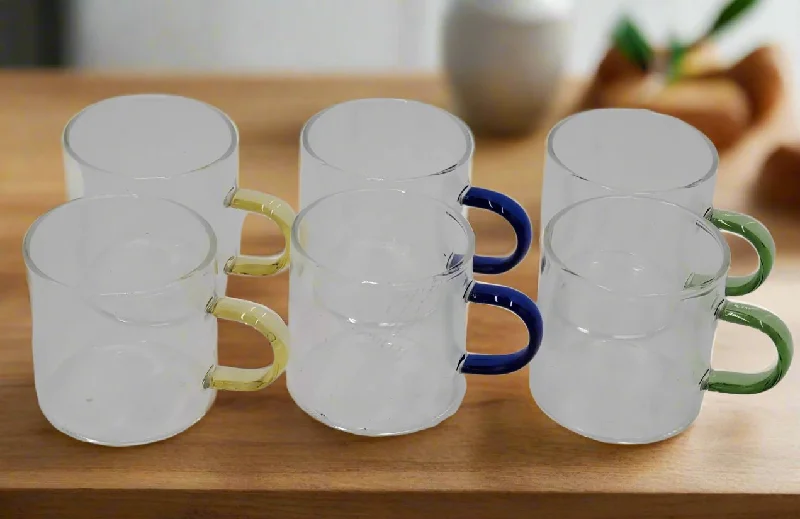 outdoor insulated coffee mugs -6PC CLEAR COFFEE CUP