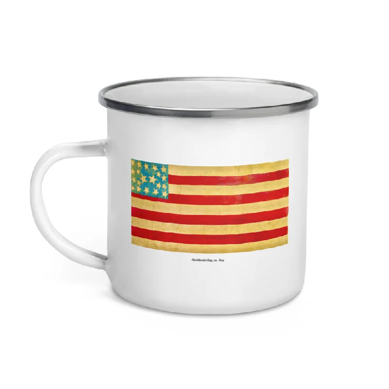 large coffee mugs -Abolitionist flag, ca. 1859 (enamel mug)