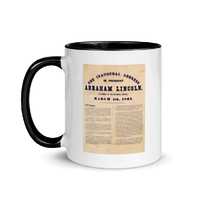 custom coffee mugs with funny quotes -Abraham Lincoln's Second Inaugural Address (two-color mug)