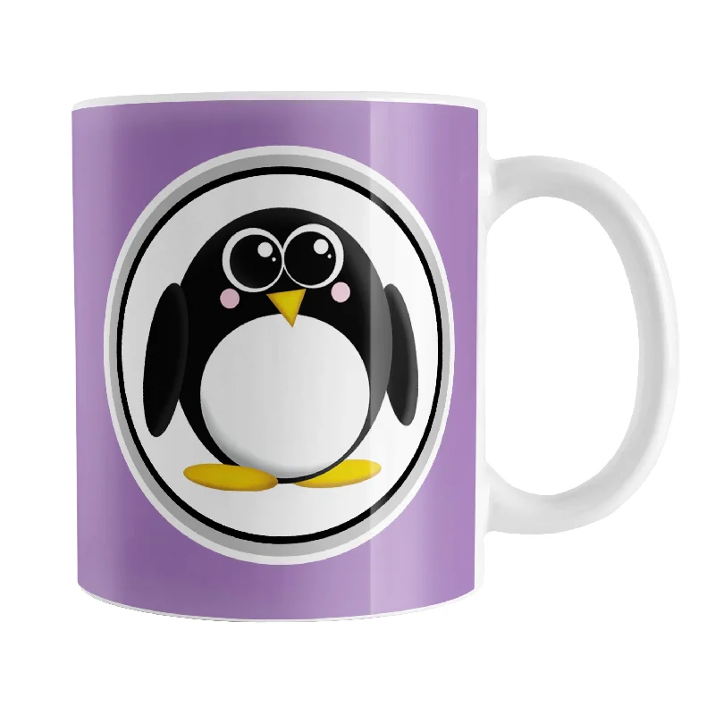 reusable tea cups -Adorable Purple Penguin Mug