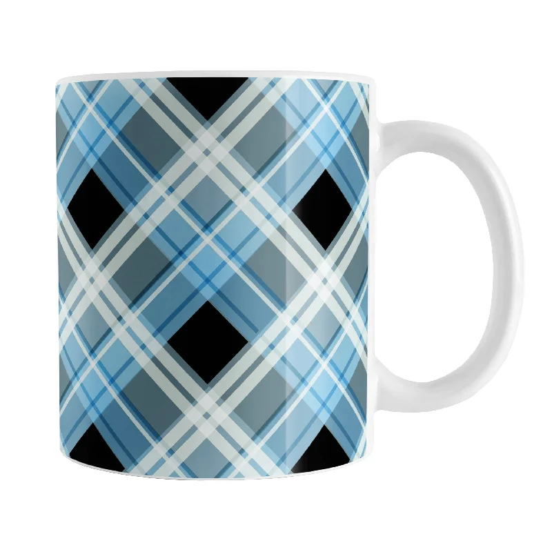 holiday coffee mugs -Alternative Blue Plaid Mug