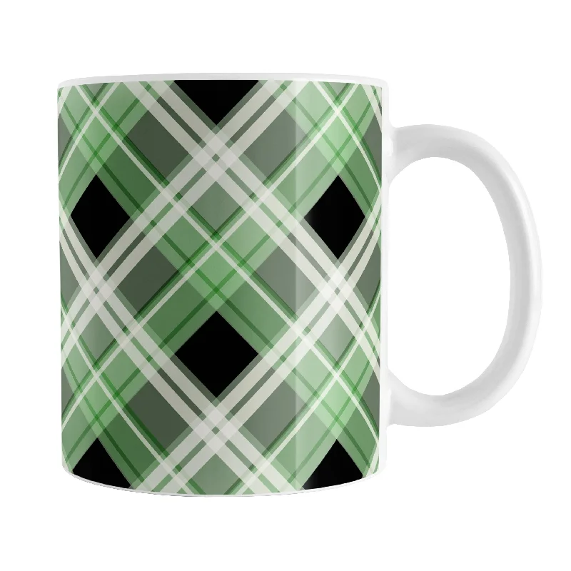 outdoor insulated coffee mugs -Alternative Green Plaid Mug