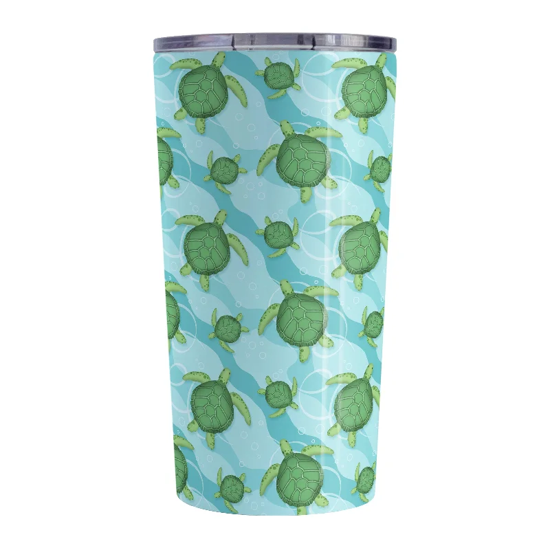 thermal mugs for work -Aquatic Sea Turtle Pattern Tumbler Cup